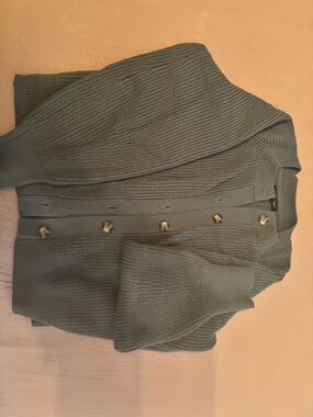 Banana Republic Sage Green Ribbed Button Sweater